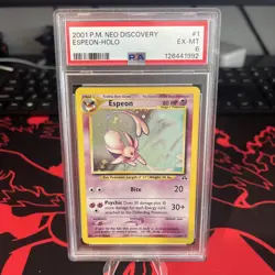 PSA 6 Espeon Holo 1/75 Neo Discovery 2001 Pokemon TCG - Image 1