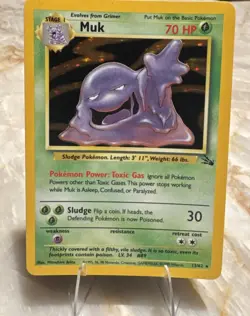 MUK Pokemon 13/62 Fossil Set Rare HOLO Vintage 1999 TCG Card - Image 2