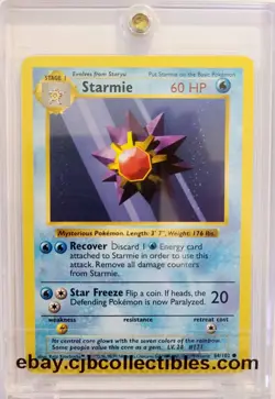 Pokemon STARMIE 64/102 Base Set (Shadowless) - Played 🍒 - Image 1