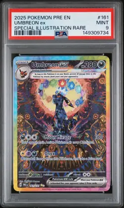2025 POKEMON PRE EN-PRISMATIC EVOLUTIONS #161 UMBREON EX PSA 9 - Image 1