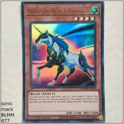 Heraldic Beast Unicorn - BLMM-EN116 - Ultra Rare 1st Edition Yugioh - Image 1