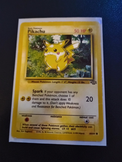 1999 PIKACHU Jungle 60/64 Pokemon WOTC Card Unlimited MP Common - Image 1