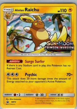 Alolan Raichu - (Prerelease) SM72 SM Promos - Pokemon Card - NM - Image 1