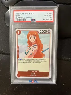 One Piece Card Kor Romance Dawn Nami #016 PSA 10 R - Image 1