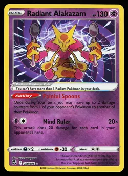 Radiant Alakazam 059/195 Holo Silver Tempest Pokemon Card - Image 1