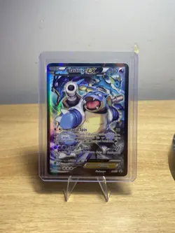 Blastoise EX XY122 Promo Full Art Holo Pokemon Card Black Star - MP - Image 1