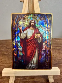 2025 Sacred Legacy Jesus Christ Secret Rare Stained Glass Card 103/100 - Image 1