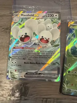 Sprigatito Ex SVP 087| Pawmot Ex 073/197| Maushold Ex 155/182 Promo Cards Sealed - Image 4