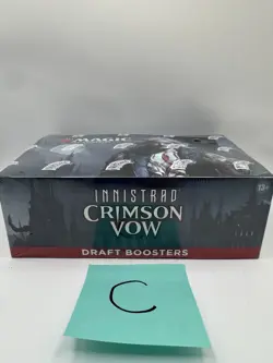Magic: The Gathering Innistrad: Crimson Vow Draft Booste Box - Tear In Plastic 630509993475 - Image 1