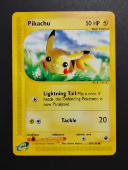 Pikachu 124/165 Expedition Non-Holo NM Vintage Pokemon Card 2002 - Image 1