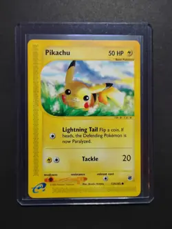Pikachu 124/165 Expedition Non-Holo NM Vintage Pokemon Card 2002 - Image 3