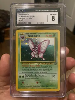 CGC 8 Venomoth 1999 Jungle 13/64 Holo Pokemon Card GRADED - Image 1