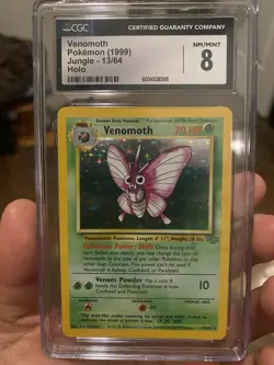 CGC 8 Venomoth 1999 Jungle 13/64 Holo Pokemon Card GRADED - Image 2