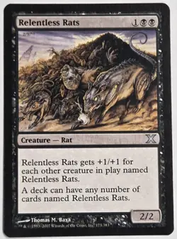 Relentless Rats Magic The Gathering 10th Edition MTG TCG Tenth Uncommon Black - Image 1