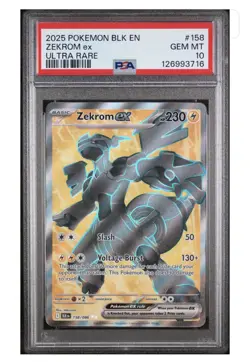 Zekrom EX 158/086 Full Art Ultra Rare Black Bolt Pokemon TCG PSA 10 - Image 1