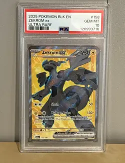 Zekrom EX 158/086 Full Art Ultra Rare Black Bolt Pokemon TCG PSA 10 - Image 2