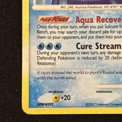 Pokemon Suicune Cracked Ice Holo Rare Card 19/132 Secret Wonders LP/NM - Image 5