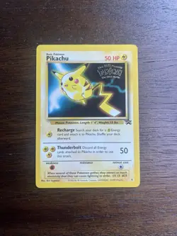 Pikachu (WB Pokemon The First Movie) #4 WOTC Black Star Promo Stamped LP - Image 1