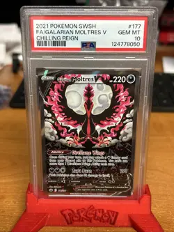 Pokemon Galarian Moltres V Chilling Reign 177/198 PSA 10 - Image 1