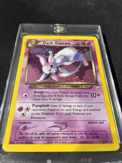 RARE HOLO SWIRL 2000 POKEMON NEO DESTINY #4 DARK ESPEON (EXCELLENT CONDITION) - Image 1