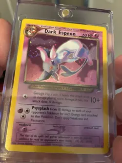 RARE HOLO SWIRL 2000 POKEMON NEO DESTINY #4 DARK ESPEON (EXCELLENT CONDITION) - Image 2
