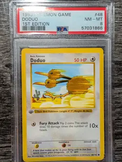 1999 POKEMON BASE SET 1ST EDITION #48 DODUO PSA 8 - Image 1
