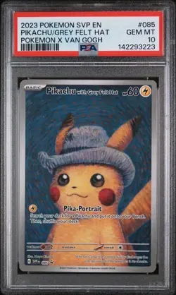 Pokemon Promo #085 Pikachu With Grey Felt Hat x Van Gogh PSA 10 - Image 1