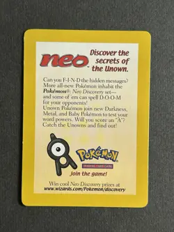 Pokemon Neo Discovery The Secrets Of The Unown Promo Card NM - Image 1