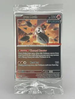 Pokemon TCG Iron Moth 028/182 Paradox Rift GAMESTOP Reverse Holo Promo SEALED - Image 1