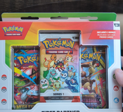 Pokemon TCG First Partner Illustration Collection Series 1 Box, 3 Boosters, 3 P… - Image 1