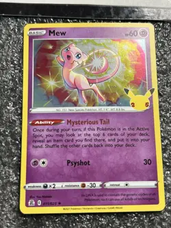 Mew 011/025 Holo Rare Celebrations Pokemon 25th Anniversary 2021 stamped - Image 2