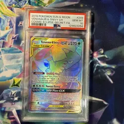 Pokemon Venusaur & Snivy GX 2019 Cosmic Eclipse 249/236 PSA 10 - Image 1