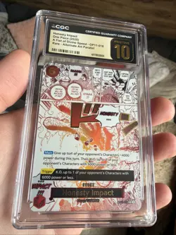 Pristine 10 CGC One Piece Honesty Impact Alt Art OP11-018 Fist of Divine Speed - Image 1