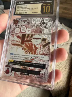 Pristine 10 CGC One Piece Honesty Impact Alt Art OP11-018 Fist of Divine Speed - Image 5