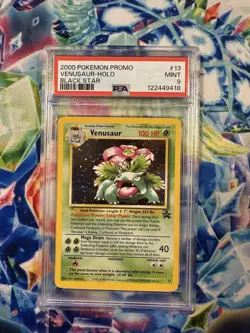 Pokemon Venusaur 2000 Promo Black Star #13 Holo Card PSA Mint 9 Graded - Image 1