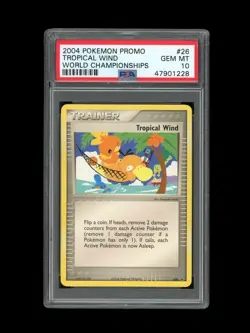 Pokemon PSA 10 GEM MINT 2004 Tropical Wind World Championship Card Black Star 26 - Image 1