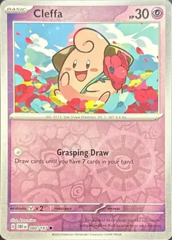 Cleffa 080/197 Common Obsidian Flames Pokemon Reverse Holo Near Mint - Image 1