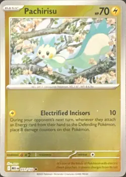 Pachirisu 051/132 Common Mega Evolution Pokemon Reverse Holo Near Mint - Image 1