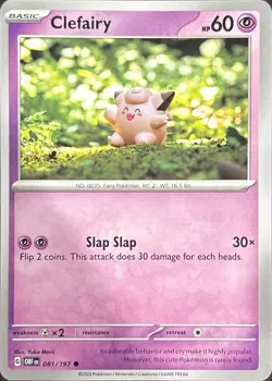 Clefairy 081/197 Yuka Morii Obsidian Flames Pokemon Near Mint - Image 1
