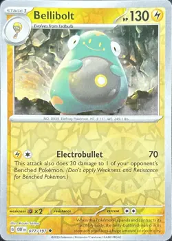 Bellibolt 077/197 Uncommon Obsidian Flames Pokemon Reverse Holo Near Mint - Image 1