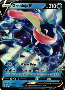 Pokemon TCG Greninja V Fusion Strike 073/264 Holo Ultra Rare NM - Image 1