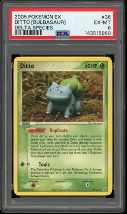 2005 POKEMON EX #36 DITTO (BULBASAUR) EX-MT 6 DELTA SPECIES YUKA MORII - Image 1