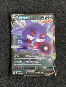 Pokemon Gengar V 156/264 Fusion Strike Ultra Rare Holo NM - Image 1