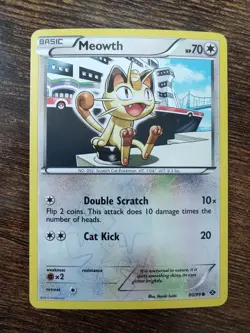 Meowth 80/99 Next Destinies Reverse Holo Pokemon Card - Image 1