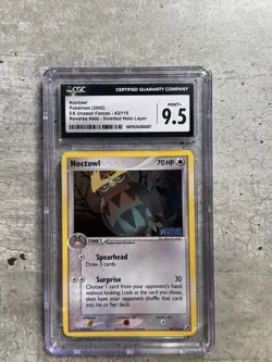 Pokemon Card Noctowl Rev Holo CGC 9.5 Mint+, EX Unseen Forces 43/115, 2005 (1) - Image 1