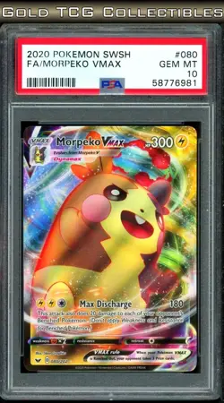 PSA 10 ⭐ Pokemon Morpeko VMAX 080 Sword & Shield Full Art Graded Card - Image 1