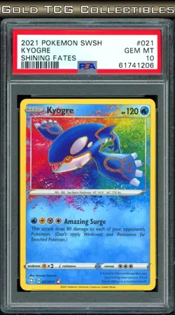 PSA 10 ⭐ Pokemon Kyogre 021 Amazing Rare Shining Fates Full Art Graded Card - Image 1