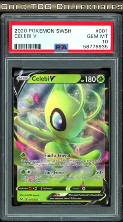 PSA 10 ⭐ Pokemon Celebi V 001 Sword & Shield Full Art Graded Card - Image 1