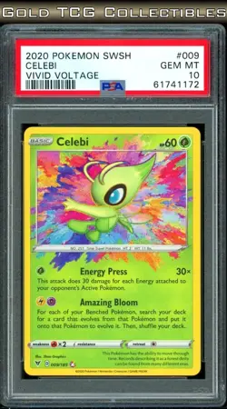 PSA 10 ⭐ Pokemon Celebi 009 Amazing Rare Vivid Voltage Full Art Graded Card - Image 1
