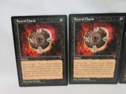 FUNERAL CHARM X3 MAGIC THE GATHERING VISIONS VINTAGE MTG CARD #376 - Image 3